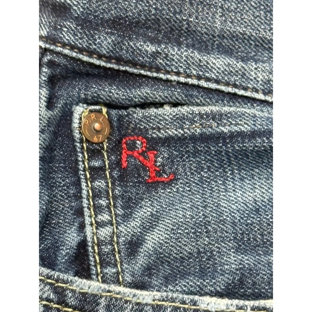 Polo Ralph Lauren Straight Jeans Mens 34x34 Blue Denim Relaxed Fit 5-Pocket Logo